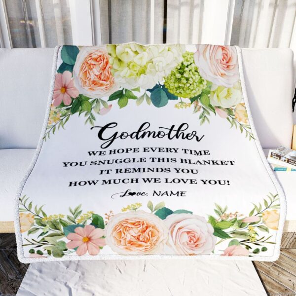 To My Godmother Blanket from Goddaughter How Much We Love You Flower, Mother Day Blanket, Personalized Blanket For Mom