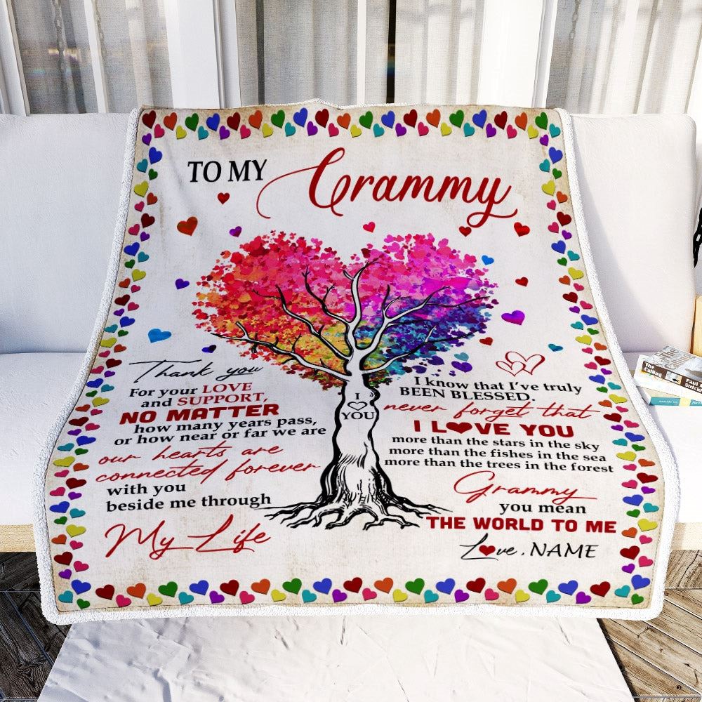 To My Grammy Blanket From Grandkids Never Forget That I Love You You Mean The World to Me, Mother Day Blanket, Personalized Blanket For Mom To My Grammy Blanket From Grandkids Never Forget That I Love You You Mean The World to Me, Mother Day Blanket, Personalized Blanket For Mom