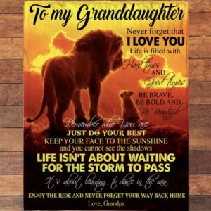 To My Granddaughter Brave Bold Beautiful Gift Ideas From Grandpa Lion Blanket Blankets For Mothers Day 2 yjilhi.jpg