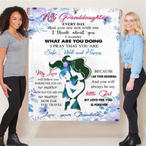 To My Granddaughter Grandma Love You Forever Gift Ideas Blanket Blankets For Mothers Day 3 cjvziu.jpg