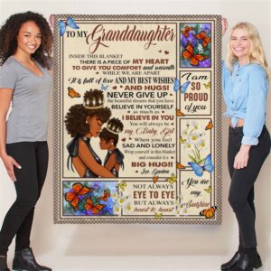 To My Granddaughter Grandma Love You Never Give Up Black Girl Gift Ideas Blanket Blankets For Mothers Day 2 ayd5wt.jpg