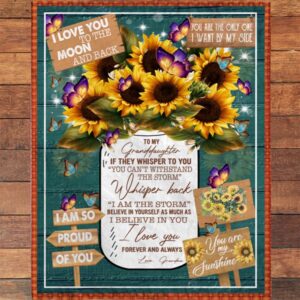 To My Granddaughter Grandma Love You Sunflower Gift Ideas Blanket Blankets For Mothers Day 2 gsbatl.jpg