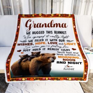 To My Grandma Blanket From Granddaughter Grandson Bear I Love You Mother Day Blanket Personalized Blanket For Mom 2 r6yycm.jpg