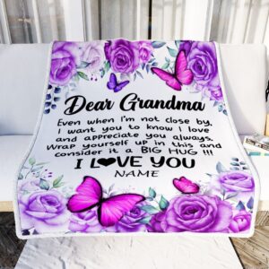 To My Grandma Blanket From Granddaughter Grandson Butterfly Love And Appreciate Mother Day Blanket Personalized Blanket For Mom 2 ujklcl.jpg