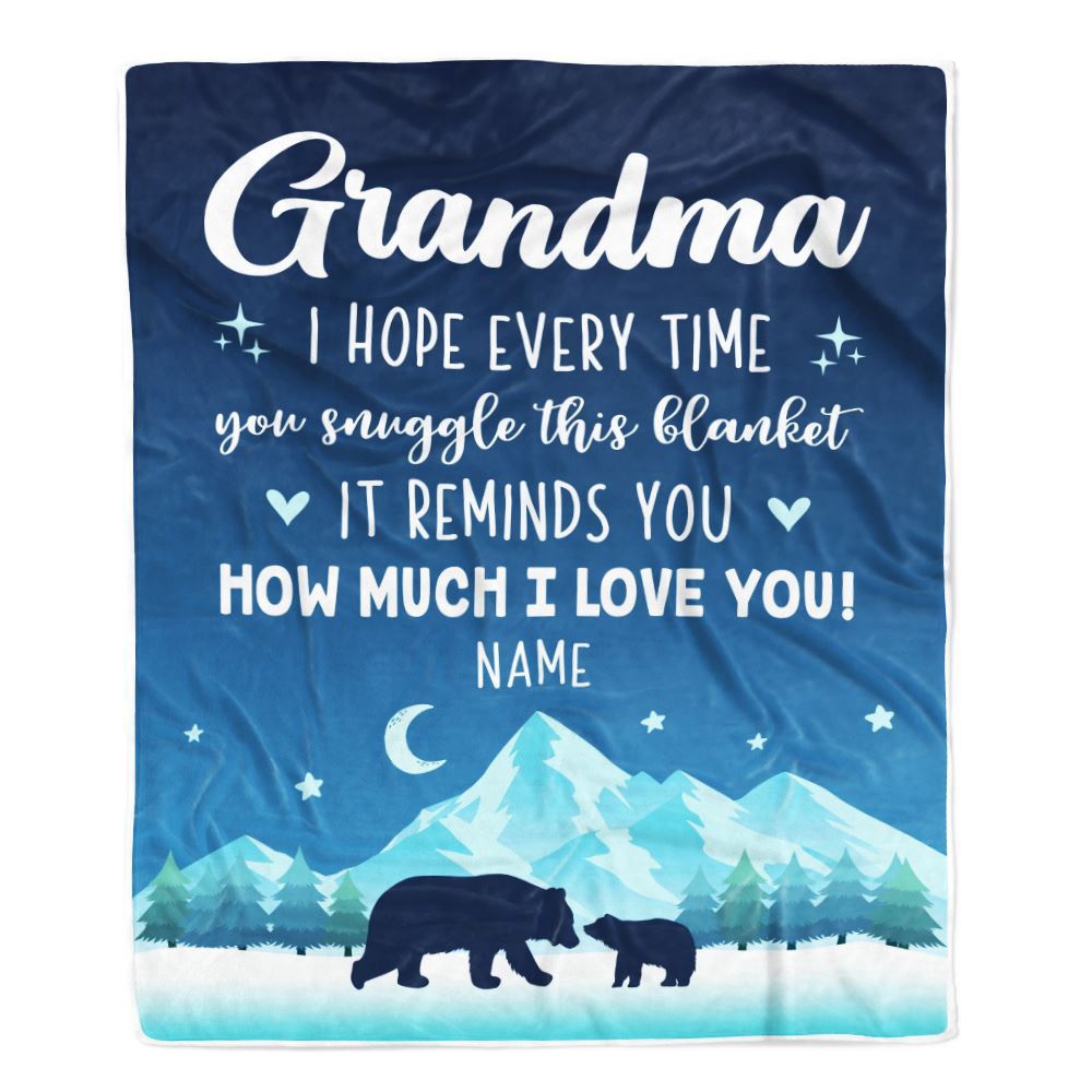 To My Grandma Blanket From Granddaughter Grandson I Hope Every Time Bear, Mother Day Blanket, Personalized Blanket For Mom To My Grandma Blanket From Granddaughter Grandson I Hope Every Time Bear, Mother Day Blanket, Personalized Blanket For Mom