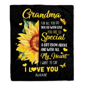 To My Grandma Blanket From Grandkids Granddaughter…
