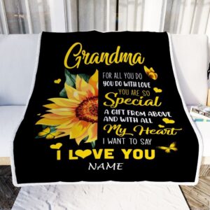 To My Grandma Blanket From Grandkids Granddaughter I Want To Say I Love You Mother Day Blanket Personalized Blanket For Mom 2 bt75is.jpg