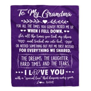 To My Grandma Blanket From Grandkids I…