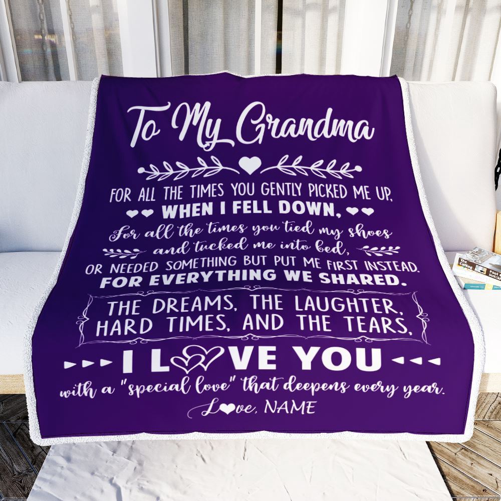 To My Grandma Blanket From Grandkids I Love You With A Special Love, Mother Day Blanket, Personalized Blanket For Mom To My Grandma Blanket From Grandkids I Love You With A Special Love, Mother Day Blanket, Personalized Blanket For Mom