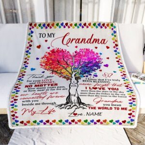 To My Grandma Blanket From Grandkids Never Forget That I Love You You Mean The World to Me Mother Day Blanket Personalized Blanket For Mom 2 pk3wvd.jpg