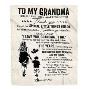 To My Grandma Blanket From Grandson For…