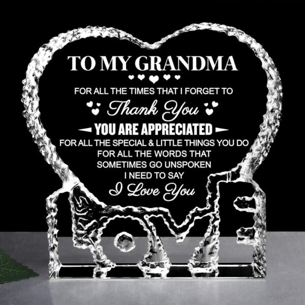To My Grandma, For All The Times That I Forget To Thank You Heart Crystal, Mother Day Heart, Mother’s Day Gifts