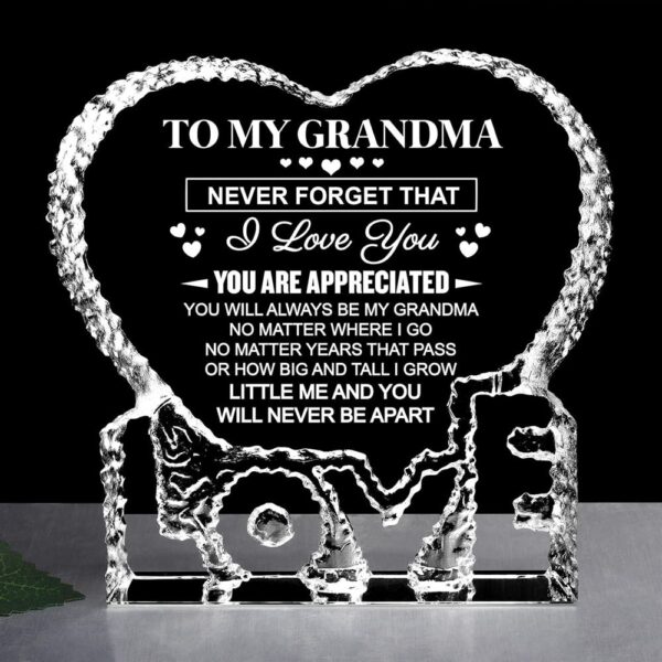 To My Grandma, You Will Always Be My Grandma Heart Crystal, Mother Day Heart, Mother’s Day Gifts