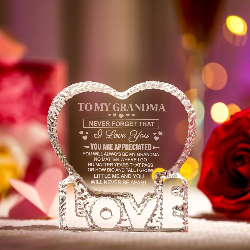 To My Grandma, You Will Always Be My Grandma Heart Crystal, Mother Day Heart, Mother’s Day Gifts