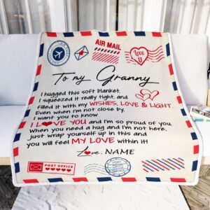 To My Granny Blanket From Grandkids Grandson Air Mail Letter I Love You Mother Day Blanket Personalized Blanket For Mom 2 lbr6qz.jpg