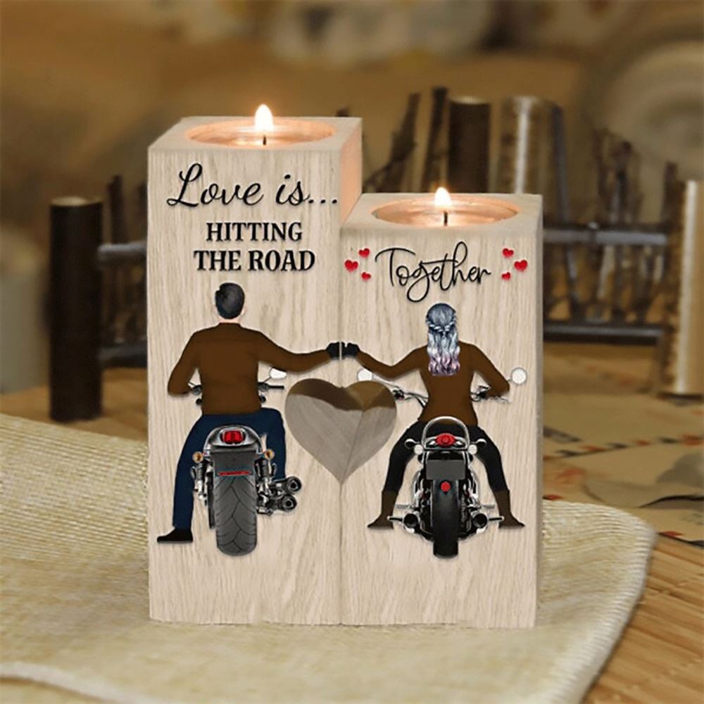 To My Hunsbandwife, Love Is Hitting The Road Toghter Heart Candle Holders, Mothers Day Candle To My Hunsbandwife, Love Is Hitting The Road Toghter Heart Candle Holders, Mothers Day Candle