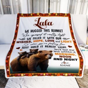 To My Lala Blanket From Granddaughter Grandson Bear I Love You Mother Day Blanket Personalized Blanket For Mom 2 bbdrwk.jpg