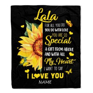 To My Lala Blanket From Grandkids Granddaughter…