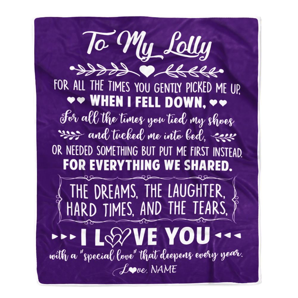 To My Lolly Blanket From Grandkids I Love You With A Special Love, Mother Day Blanket, Personalized Blanket For Mom To My Lolly Blanket From Grandkids I Love You With A Special Love, Mother Day Blanket, Personalized Blanket For Mom