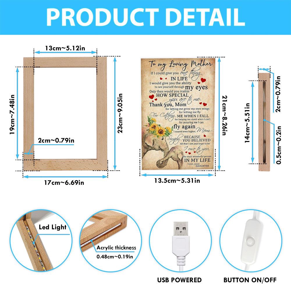 To My Loving Mother The Most Wonderful Person In My Life Elephant Frame Lamp, Picture Frame Light, Frame Lamp, Mother’s Day Gifts To My Loving Mother The Most Wonderful Person In My Life Elephant Frame Lamp, Picture Frame Light, Frame Lamp, Mother’s Day Gifts