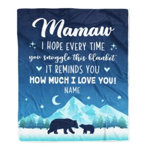 To My Mamaw Blanket From Granddaughter Grandson…
