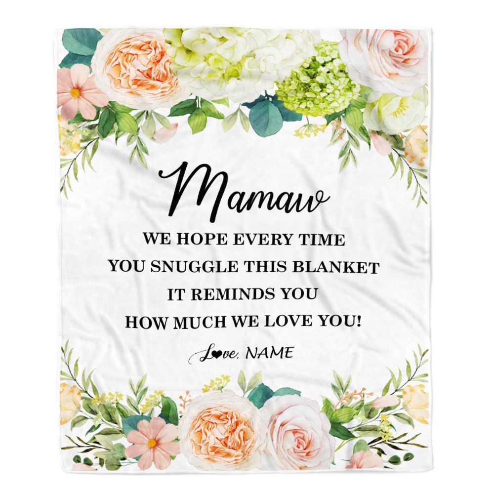 To My Mamaw Blanket From Grandkids How Much We Love You Flower, Mother Day Blanket, Personalized Blanket For Mom To My Mamaw Blanket From Grandkids How Much We Love You Flower, Mother Day Blanket, Personalized Blanket For Mom