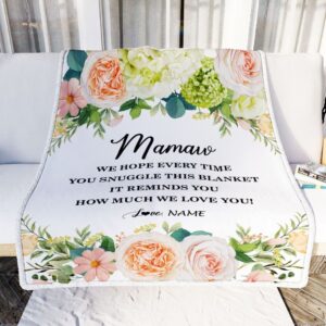 To My Mamaw Blanket From Grandkids How Much We Love You Flower Mother Day Blanket Personalized Blanket For Mom 2 wyoklm.jpg