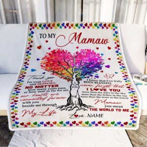To My Mamaw Blanket From Grandkids Never Forget That I Love You You Mean The World to Me Mother Day Blanket Personalized Blanket For Mom 2 wxyfo9.jpg