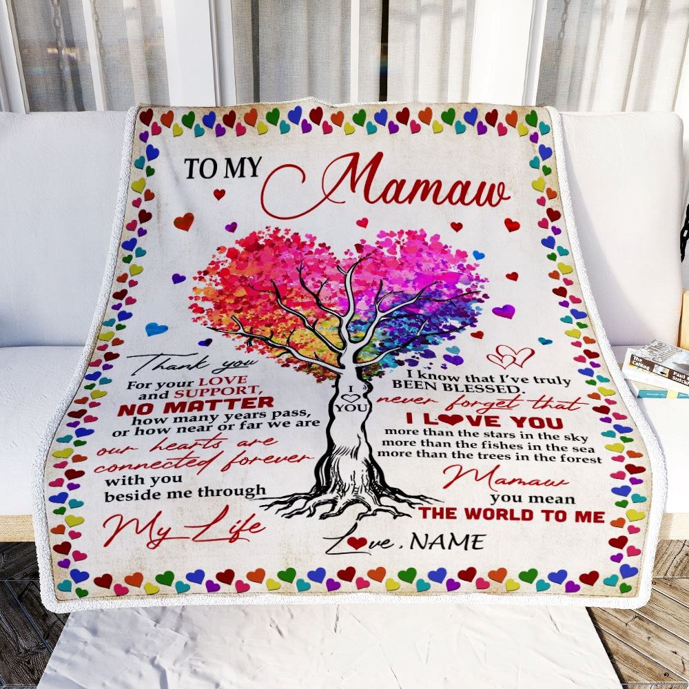 To My Mamaw Blanket From Grandkids Never Forget That I Love You You Mean The World to Me, Mother Day Blanket, Personalized Blanket For Mom To My Mamaw Blanket From Grandkids Never Forget That I Love You You Mean The World to Me, Mother Day Blanket, Personalized Blanket For Mom