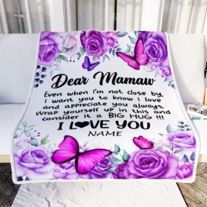 To My Mawmaw Blanket From Granddaughter Grandson Butterfly Love And Appreciate Mother Day Blanket Personalized Blanket For Mom 2 pzjrpr.jpg