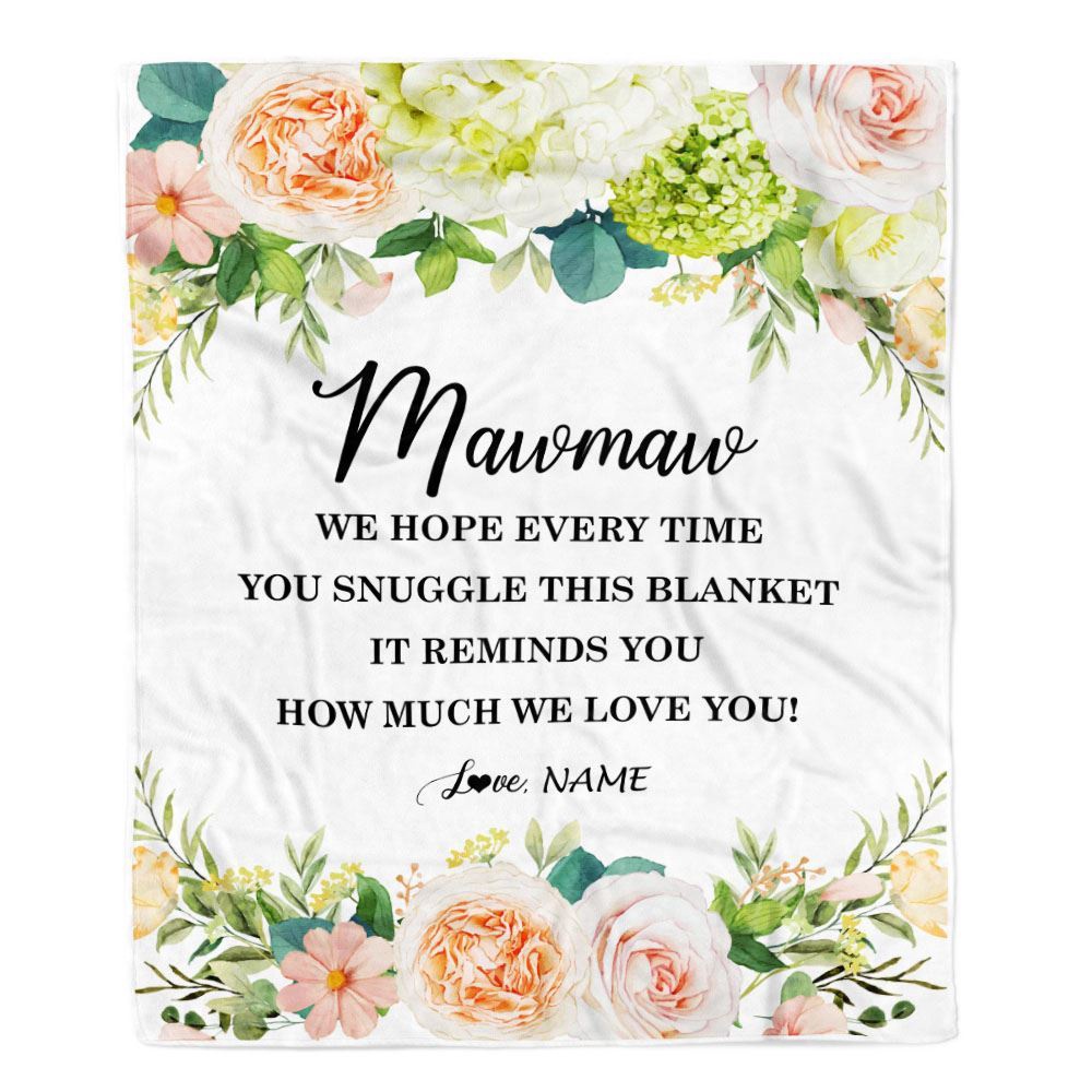 To My Mawmaw Blanket From Grandkids How Much We Love You Flower, Mother Day Blanket, Personalized Blanket For Mom To My Mawmaw Blanket From Grandkids How Much We Love You Flower, Mother Day Blanket, Personalized Blanket For Mom