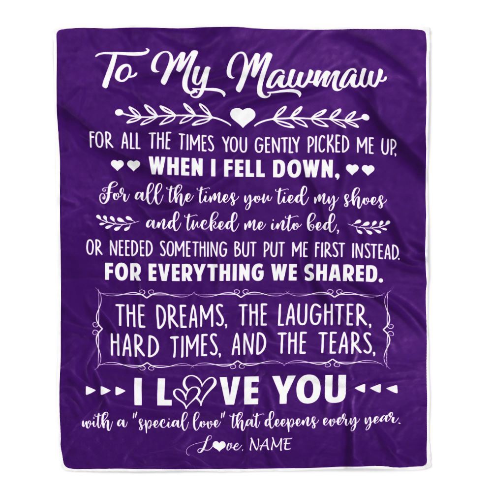 To My Mawmaw Blanket From Grandkids I Love You With A Special Love, Mother Day Blanket, Personalized Blanket For Mom To My Mawmaw Blanket From Grandkids I Love You With A Special Love, Mother Day Blanket, Personalized Blanket For Mom