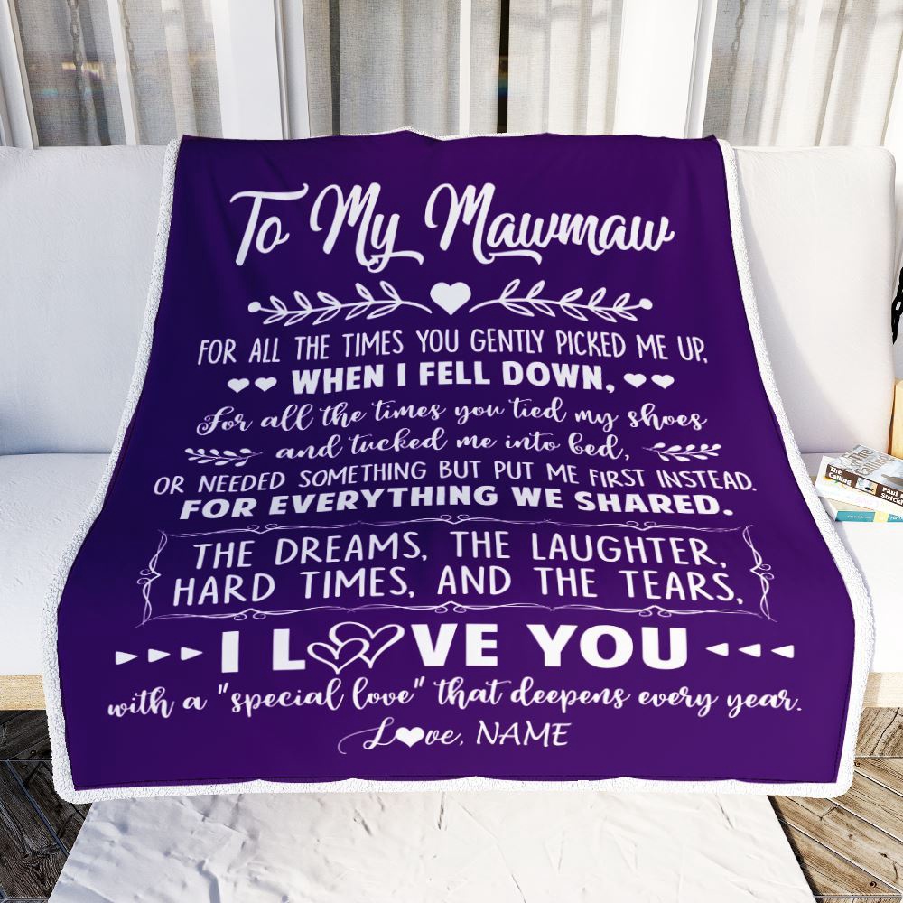 To My Mawmaw Blanket From Grandkids I Love You With A Special Love, Mother Day Blanket, Personalized Blanket For Mom To My Mawmaw Blanket From Grandkids I Love You With A Special Love, Mother Day Blanket, Personalized Blanket For Mom