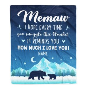 To My Memaw Blanket From Granddaughter Grandson…