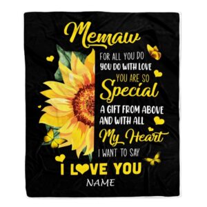 To My Memaw Blanket From Grandkids Granddaughter…