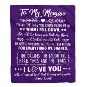 To My Memaw Blanket From Grandkids I…