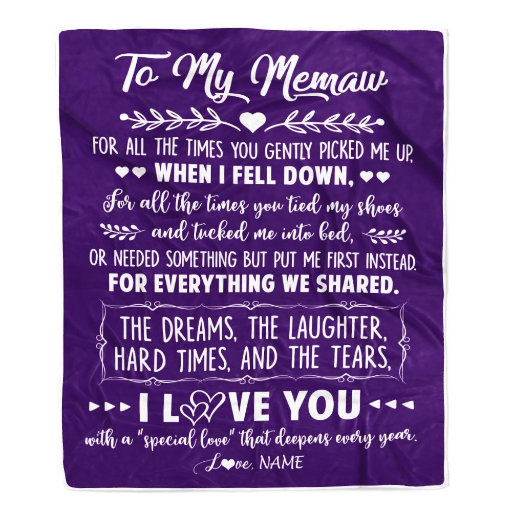 To My Memaw Blanket From Grandkids I Love You With A Special Love, Mother Day Blanket, Personalized Blanket For Mom To My Memaw Blanket From Grandkids I Love You With A Special Love, Mother Day Blanket, Personalized Blanket For Mom
