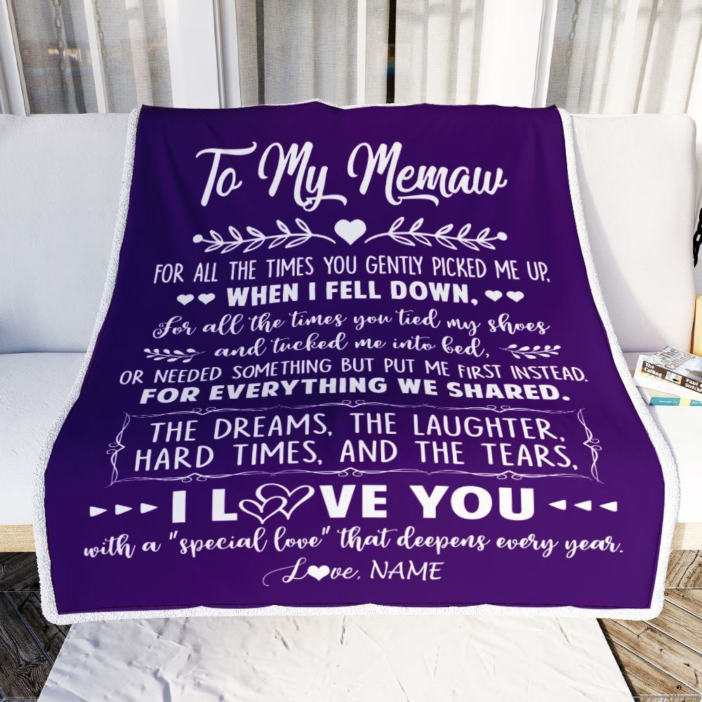 To My Memaw Blanket From Grandkids I Love You With A Special Love, Mother Day Blanket, Personalized Blanket For Mom To My Memaw Blanket From Grandkids I Love You With A Special Love, Mother Day Blanket, Personalized Blanket For Mom
