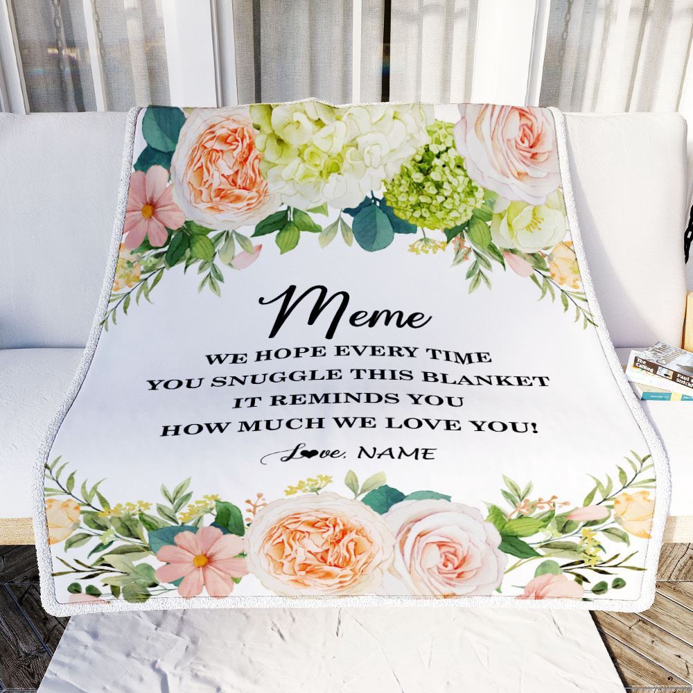 To My Mimi Blanket From Grandkids How Much We Love You Flower, Mother Day Blanket, Personalized Blanket For Mom To My Mimi Blanket From Grandkids How Much We Love You Flower, Mother Day Blanket, Personalized Blanket For Mom