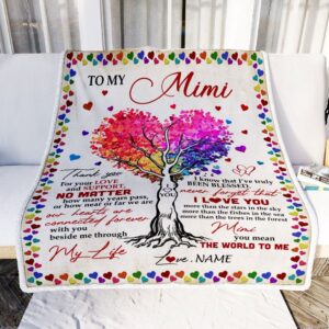To My Mimi Blanket From Grandkids Never Forget That I Love You You Mean The World to Me Mother Day Blanket Personalized Blanket For Mom 2 q2pwxt.jpg