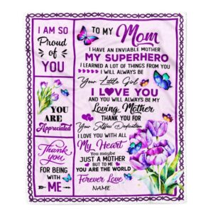 To My Mom Blanket From Daughter Floral…