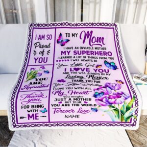To My Mom Blanket From Daughter Floral Butterfly Thank You Loving Mother Day Blanket Personalized Blanket For Mom 2 wyx8gb.jpg