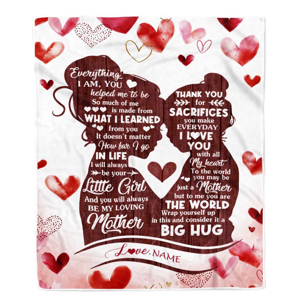 To My Mom Blanket From Daughter I Love You With All My Heart Thank You Mom, Mother Day Blanket, Personalized Blanket For Mom To My Mom Blanket From Daughter I Love You With All My Heart Thank You Mom, Mother Day Blanket, Personalized Blanket For Mom