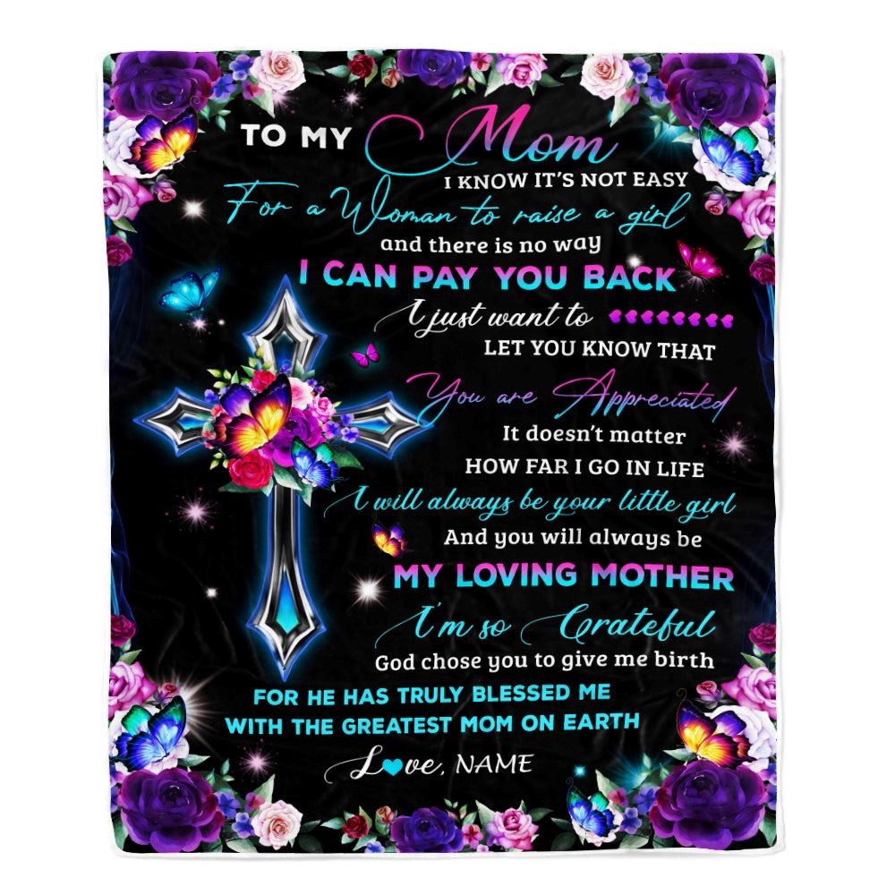 To My Mom Blanket From Daughter Letter Love You Cross Christian, Mother Day Blanket, Personalized Blanket For Mom To My Mom Blanket From Daughter Letter Love You Cross Christian, Mother Day Blanket, Personalized Blanket For Mom