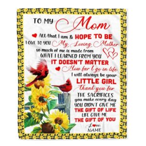 To My Mom Blanket From Daughter Little…