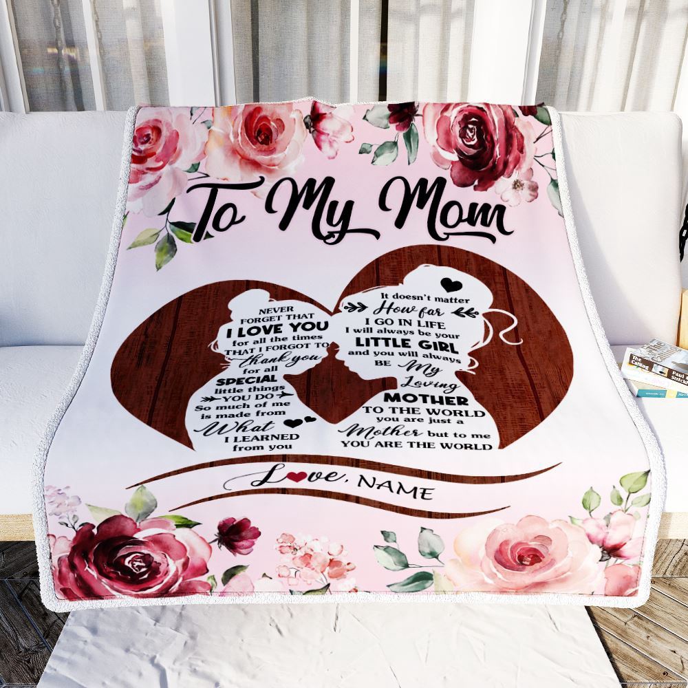To My Mom Blanket From Daughter Never Forget I Love You Heart Flower Mom, Mother Day Blanket, Personalized Blanket For Mom To My Mom Blanket From Daughter Never Forget I Love You Heart Flower Mom, Mother Day Blanket, Personalized Blanket For Mom