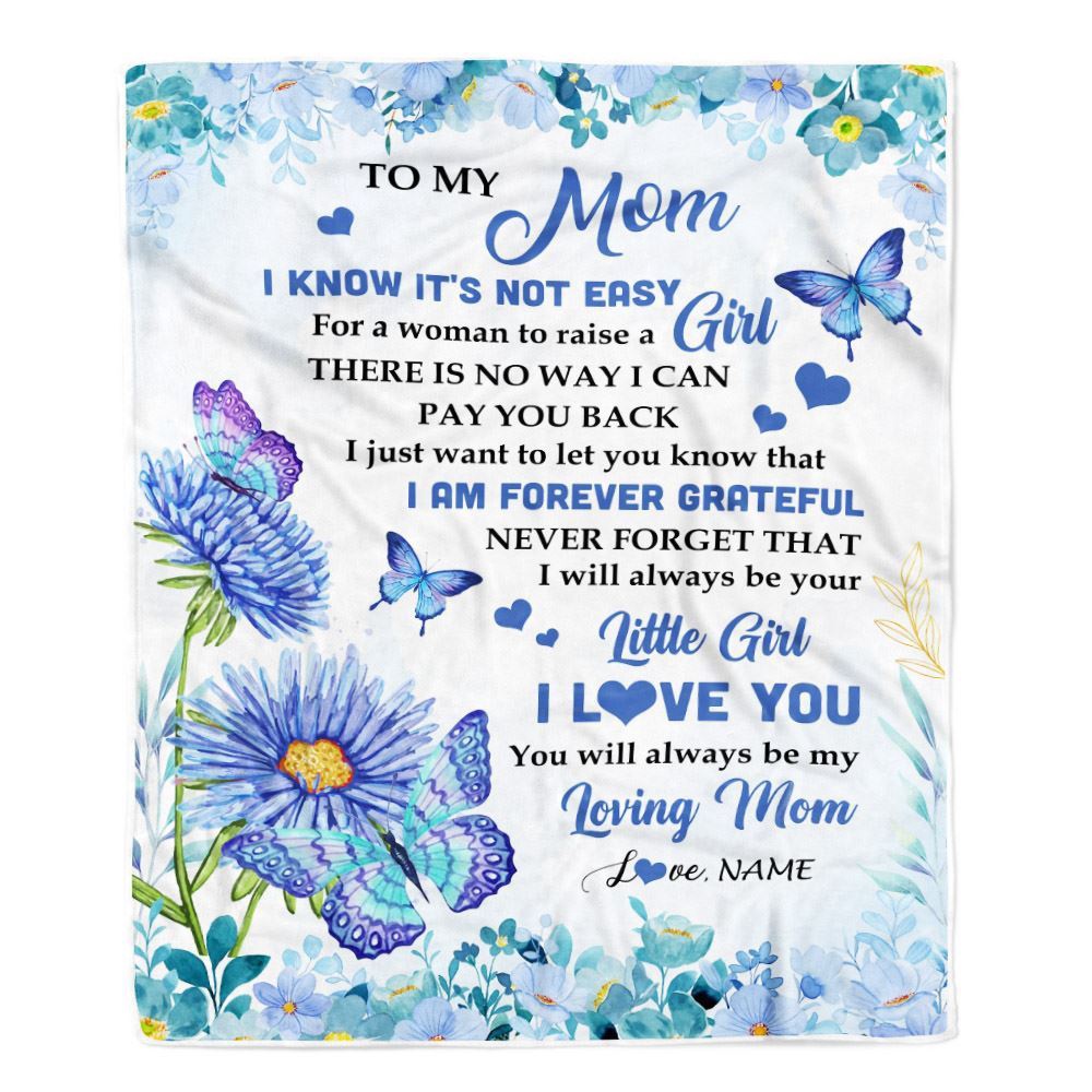 To My Mom Blanket From Daughter Son Butterfly I Am Forever Grateful Mom, Mother Day Blanket, Personalized Blanket For Mom To My Mom Blanket From Daughter Son Butterfly I Am Forever Grateful Mom, Mother Day Blanket, Personalized Blanket For Mom