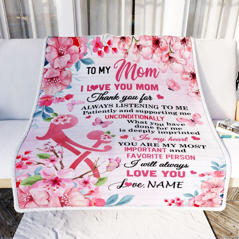 To My Mom Blanket From Daughter Son I Love You Mom Thank You, Mother Day Blanket, Personalized Blanket For Mom To My Mom Blanket From Daughter Son I Love You Mom Thank You, Mother Day Blanket, Personalized Blanket For Mom