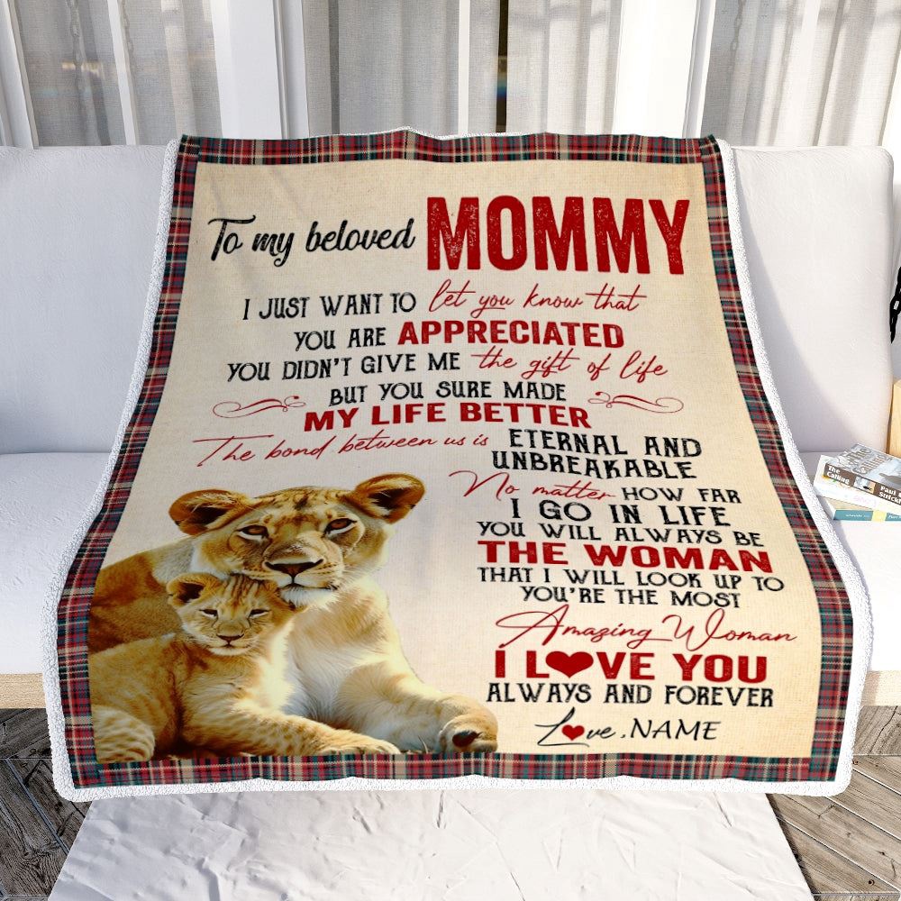 To My Mom Blanket From Daughter Son Lion You’re The Most Amazing Woman I Love You, Mother Day Blanket, Personalized Blanket For Mom To My Mom Blanket From Daughter Son Lion You’re The Most Amazing Woman I Love You, Mother Day Blanket, Personalized Blanket For Mom