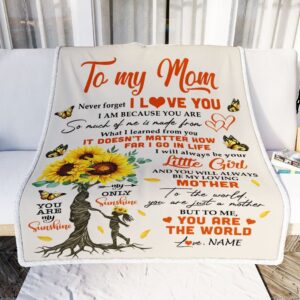 To My Mom Blanket From Daughter Son Sunflower Never Forget I Love You Mother Day Blanket Personalized Blanket For Mom 2 lou6mt.jpg